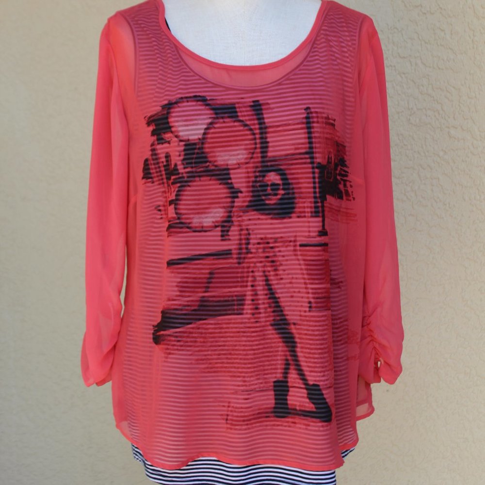 Style & Co Blouse w/attached Tank Top